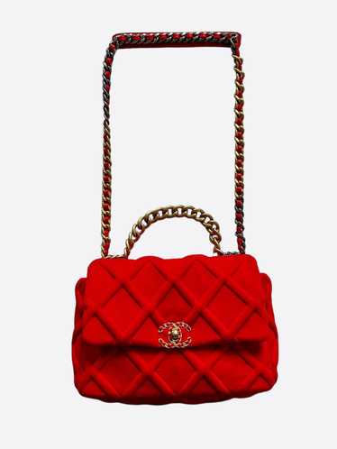 Chanel Chanel Red Large Jersey Maxi 19 Flap Bag