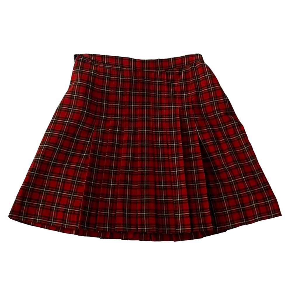 Vintage Handmade Red Plaid Skirt Womens Size Smal… - image 1