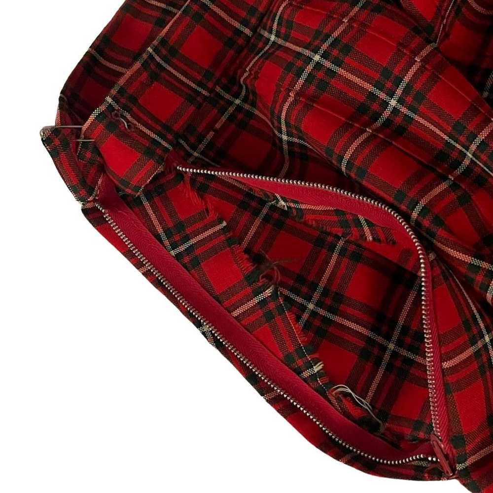 Vintage Handmade Red Plaid Skirt Womens Size Smal… - image 3