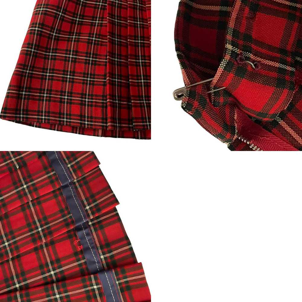 Vintage Handmade Red Plaid Skirt Womens Size Smal… - image 4