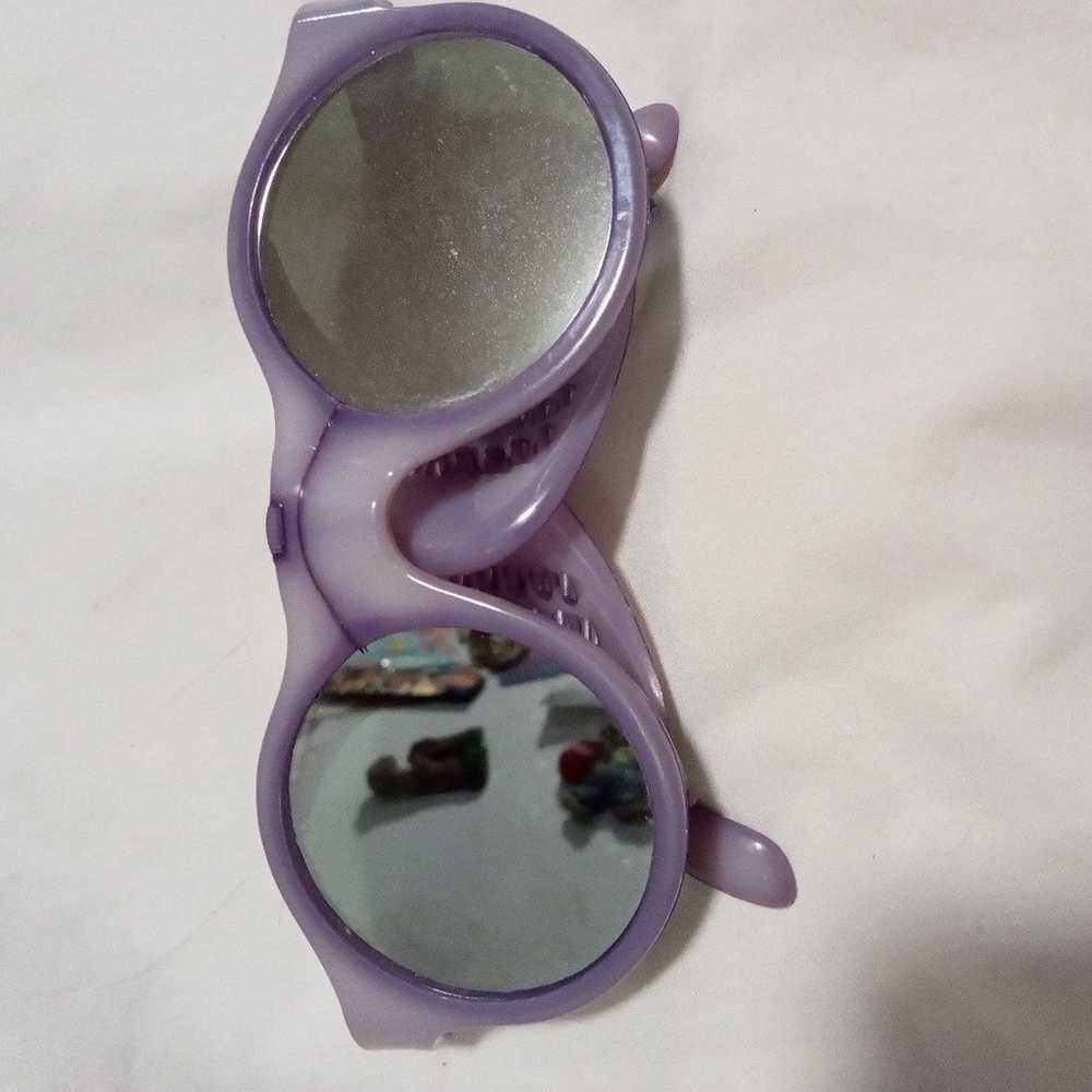 VTG PURPLE MOD STEAMPUNK ROUND MIRROR LENSSUNGLAS… - image 2