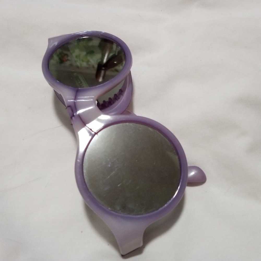 VTG PURPLE MOD STEAMPUNK ROUND MIRROR LENSSUNGLAS… - image 3