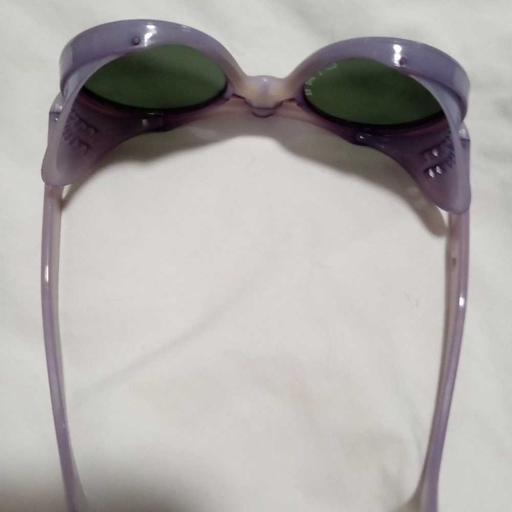 VTG PURPLE MOD STEAMPUNK ROUND MIRROR LENSSUNGLAS… - image 7