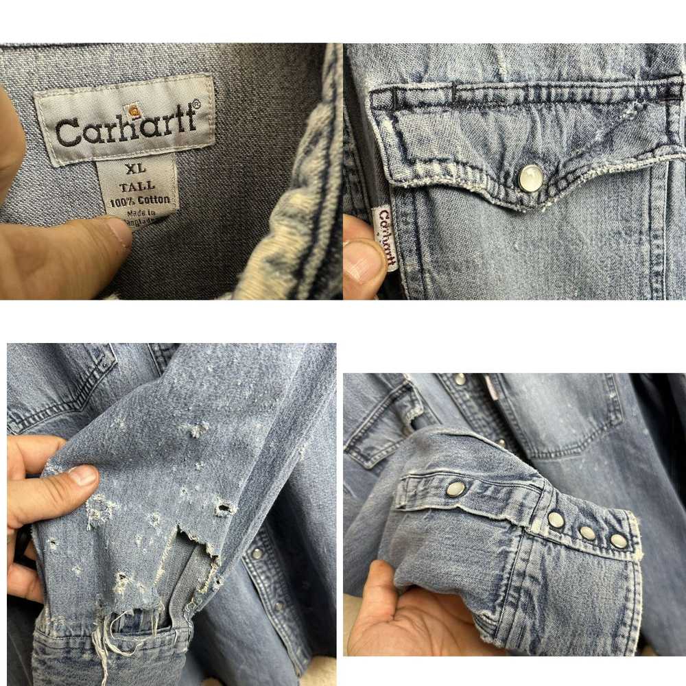 Carhartt Vintage Carhartt Men’s Denim Pearl Snap … - image 4