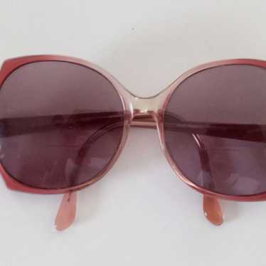 Vintage Lg. Mod Pinkish Red  Sunglasses - image 1