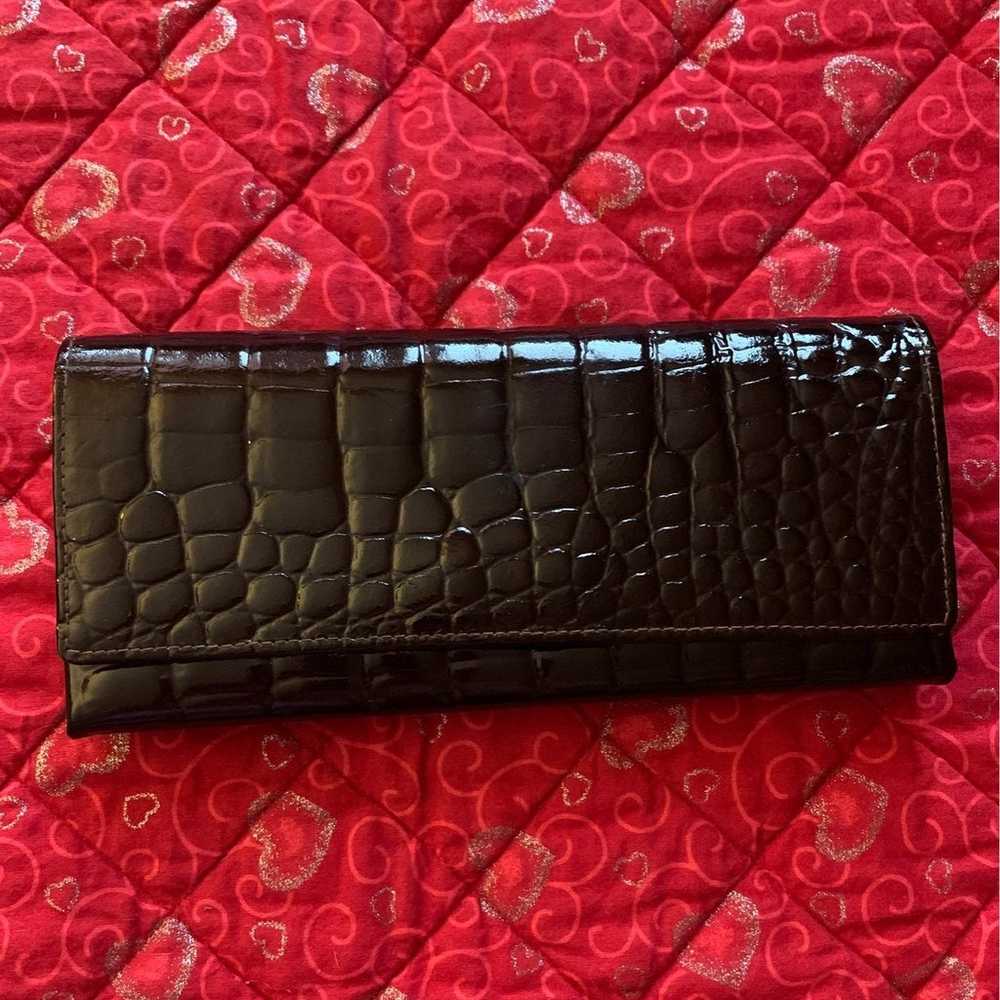 Vintage Long Brown Alligator Wallet/clut - image 1