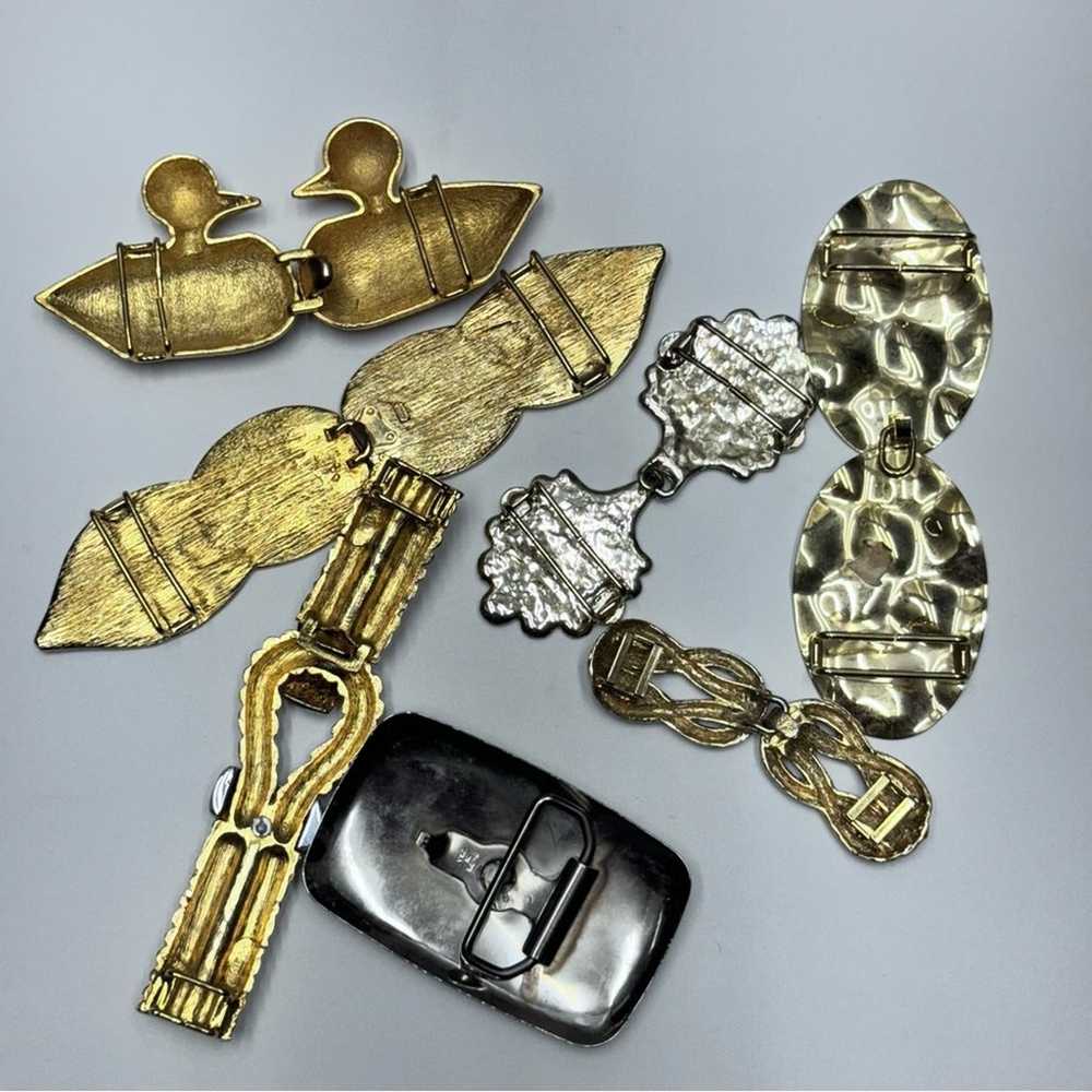 Vintage Gold and Silver Tone Belt Buckle Bundle - image 9