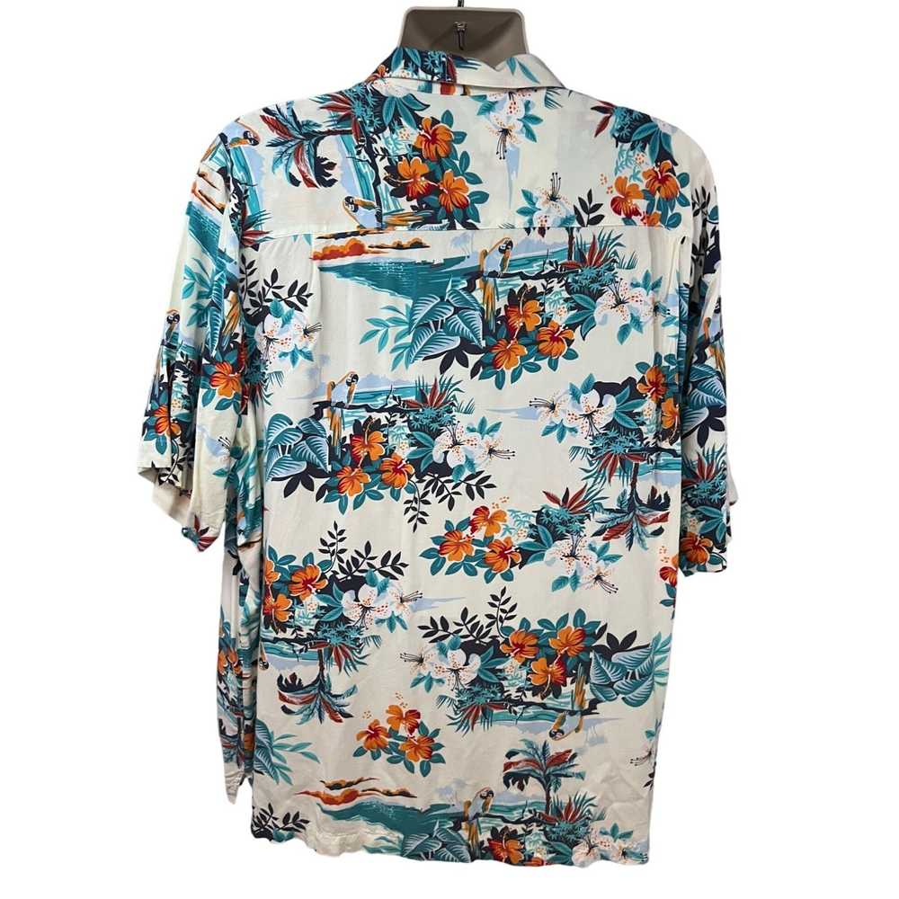 Vintage Mens Vintage Hawaiian Aloha Floral Parrot… - image 2