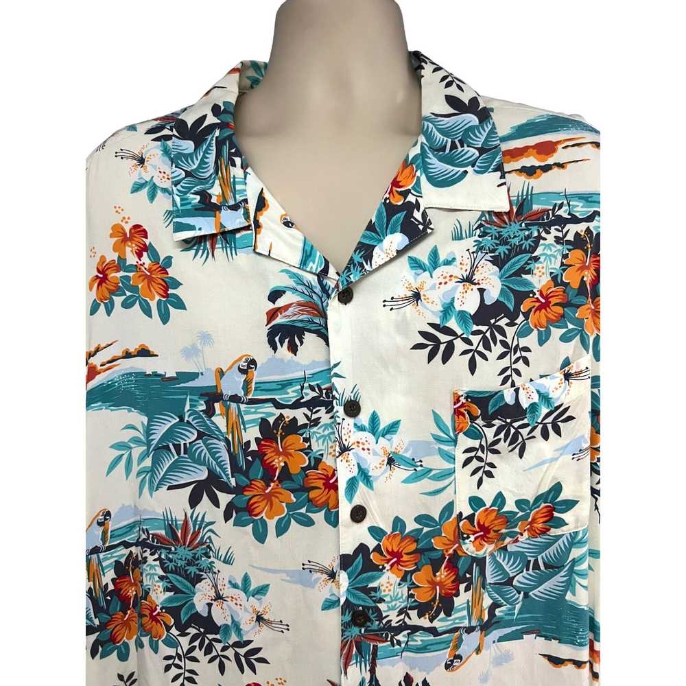 Vintage Mens Vintage Hawaiian Aloha Floral Parrot… - image 5