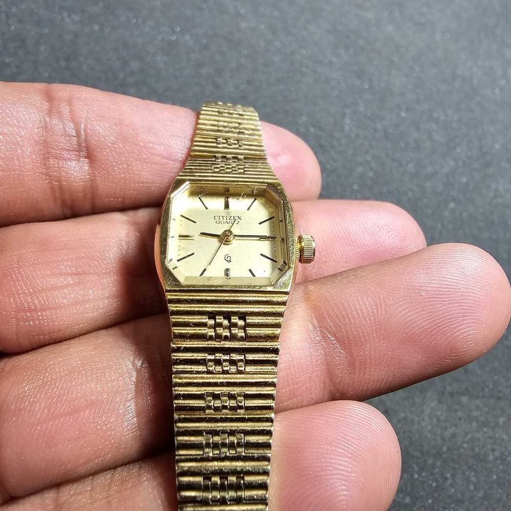 Vintage Citizen Ladies Quartz Cocktail Watch Gold… - image 2