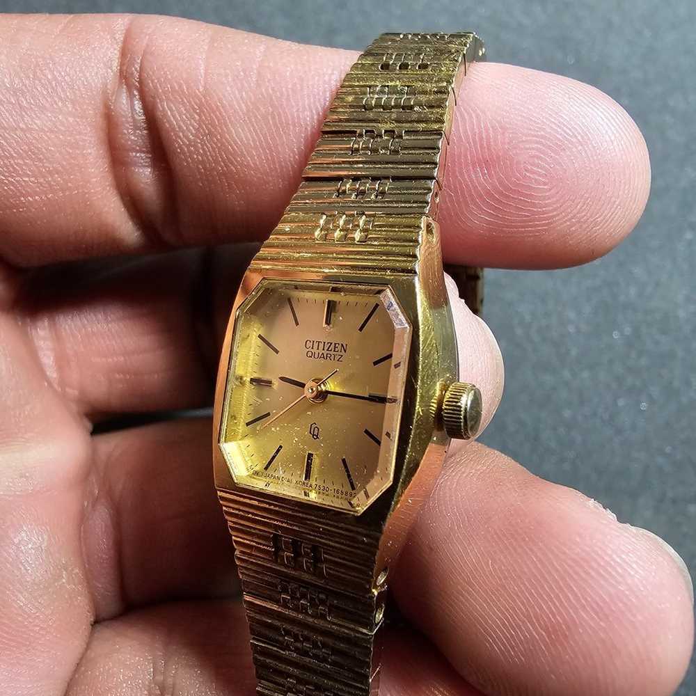 Vintage Citizen Ladies Quartz Cocktail Watch Gold… - image 4