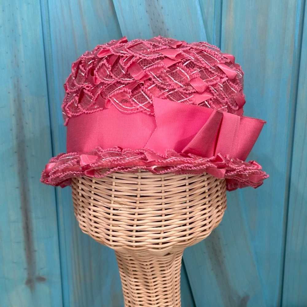 Vintage 1950's Ladies’ Pink Dressy Ribbon Bucket … - image 2