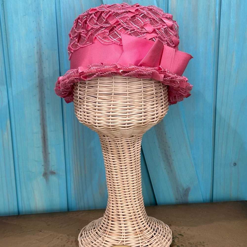 Vintage 1950's Ladies’ Pink Dressy Ribbon Bucket … - image 3