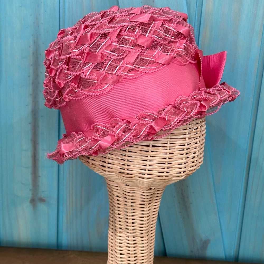 Vintage 1950's Ladies’ Pink Dressy Ribbon Bucket … - image 5