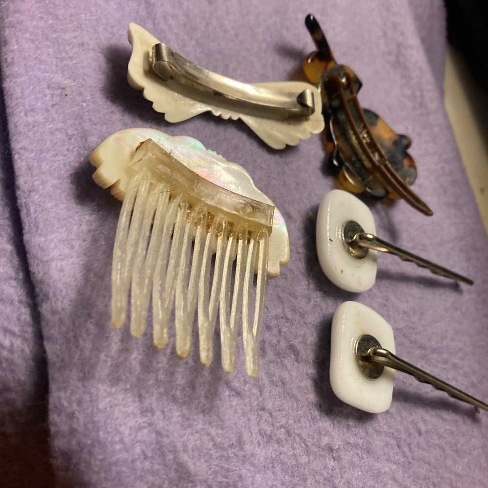 A lot of 5 vintage hair accessories - image 10