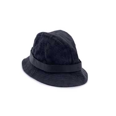 GUCCI Black Monogram Canvas Unisex Bucket Hat Siz… - image 1