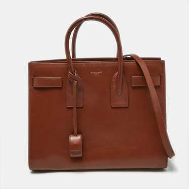 Saint Laurent Brown Leather Small Classic Sac De … - image 1