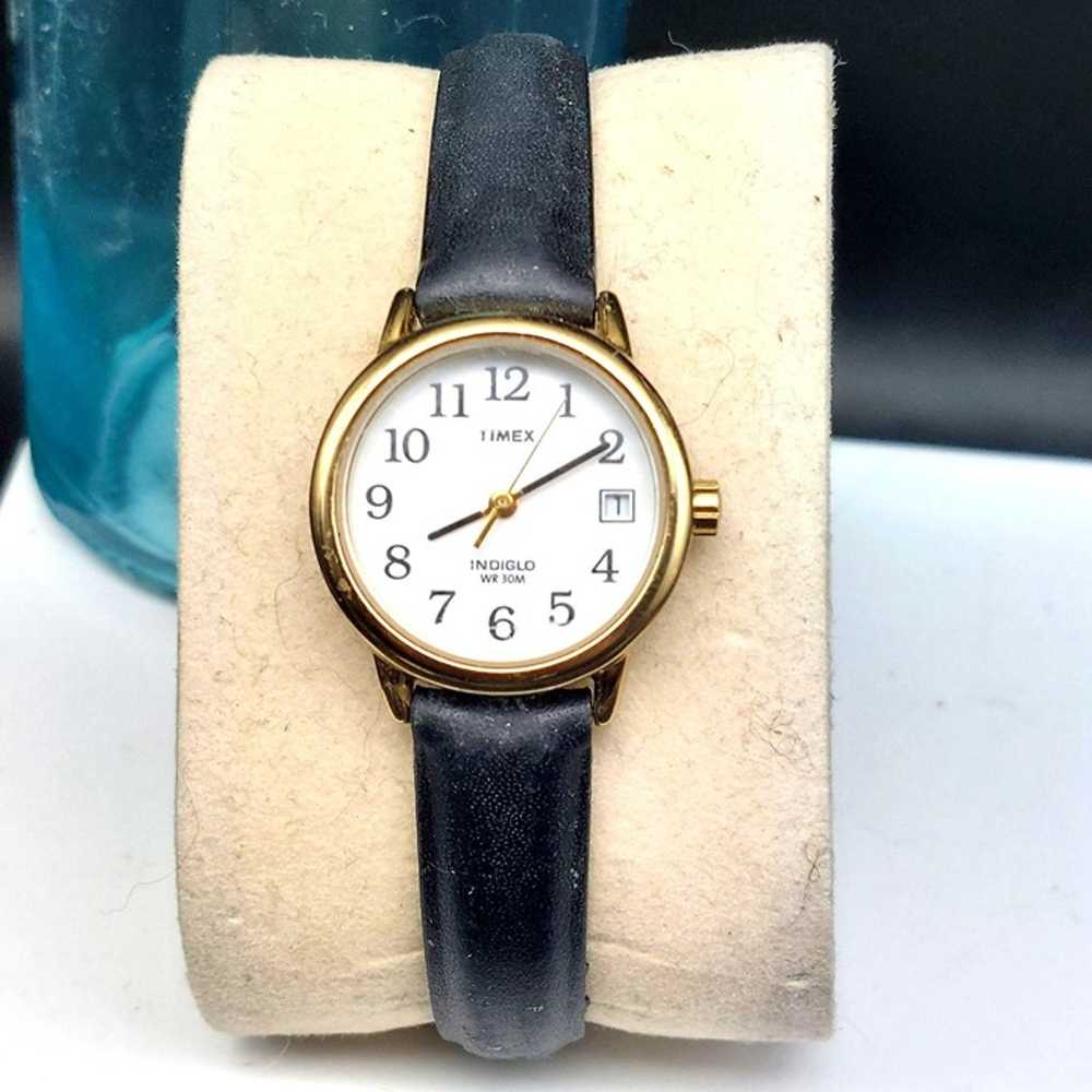 Vintage Timex Indiglo Date Women's Two Tone Quart… - image 1