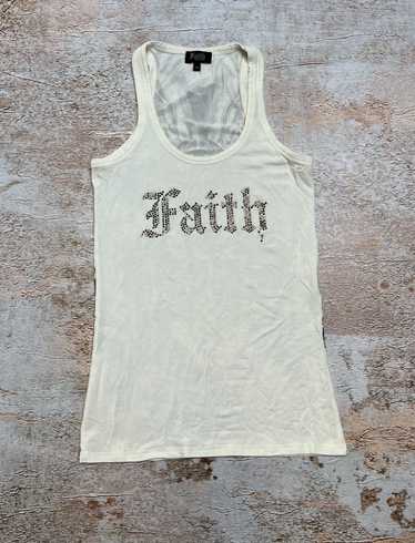 Faith Connection“asymmetry nosleeve tee（Printed Pleated Top