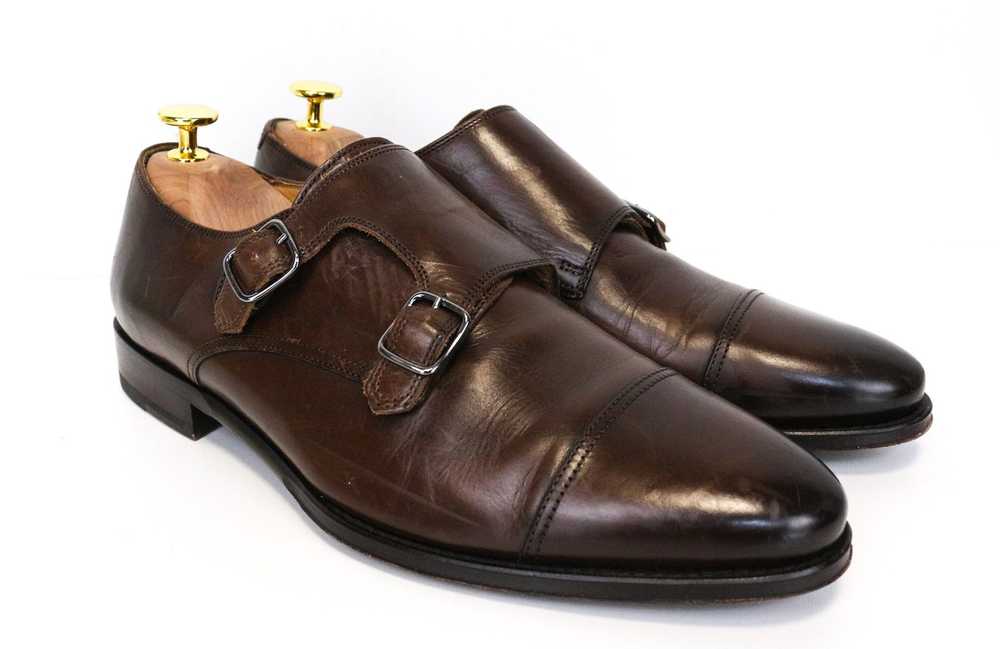 Suitsupply EU40.5 Brown Leather Double Monk Strap… - image 1