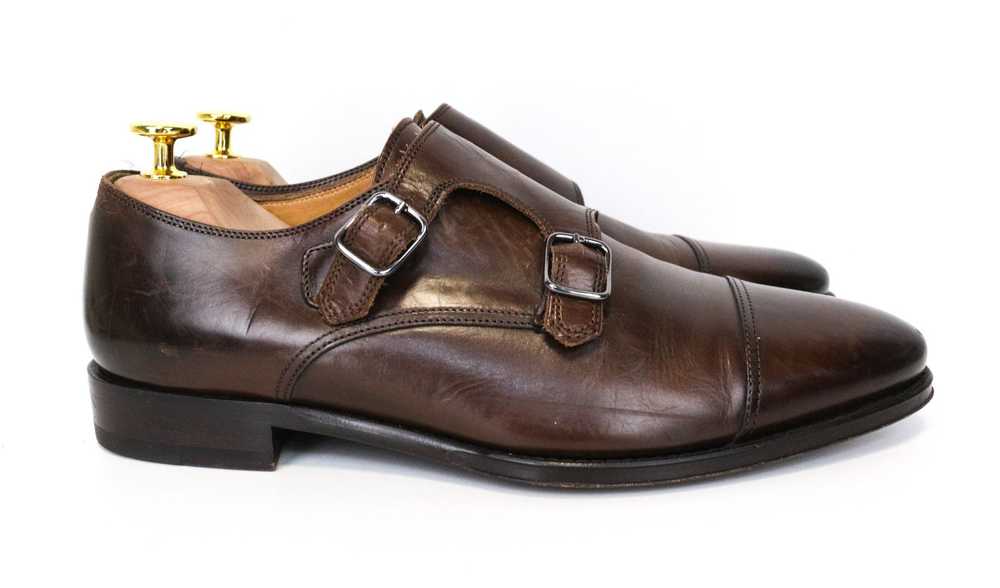 Suitsupply EU40.5 Brown Leather Double Monk Strap… - image 2