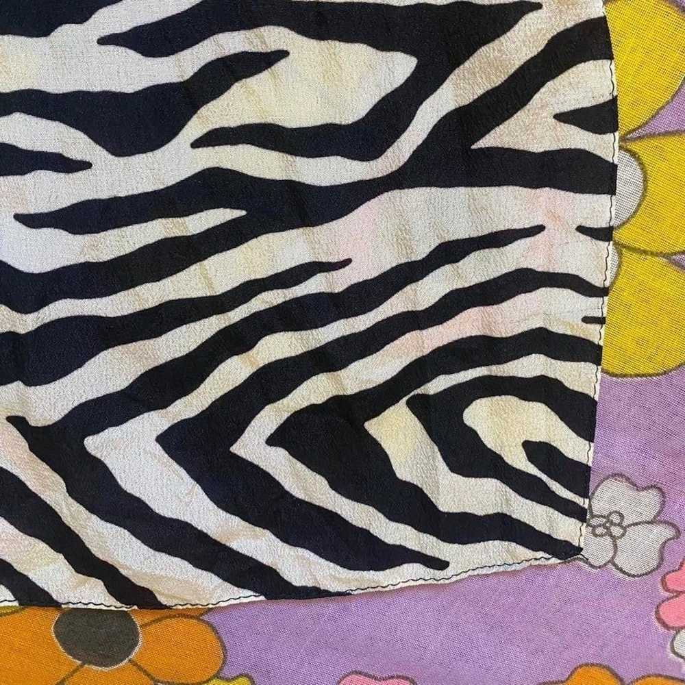 Vintage 1980s Zebra Silk Long Scarf Rock n Roll - image 2