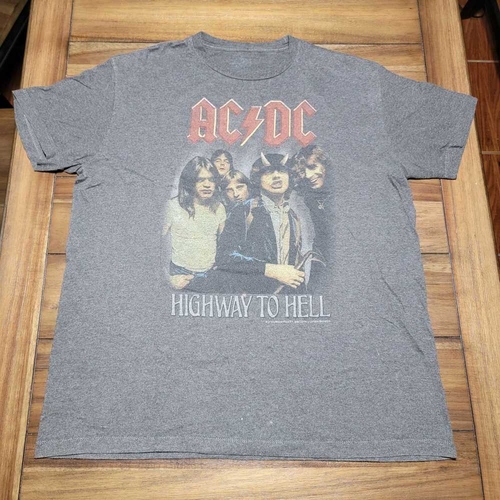 Ac/Dc AC/DC "Highway To Hell" Band SS Grey Unisex… - image 1