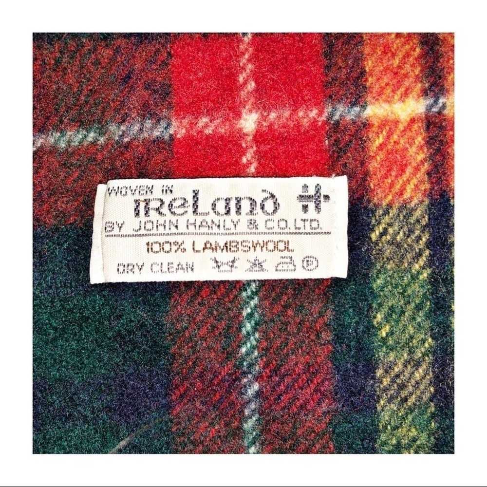 Vintage Ireland by John Hanly Red Tartan Wool Pla… - image 3