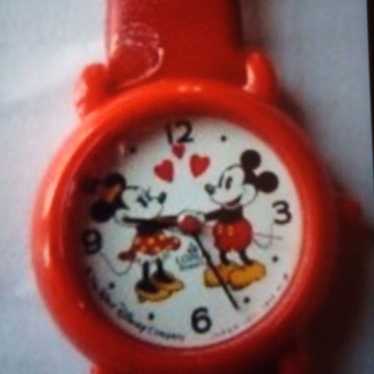 red leather Vtg Lorus Mickey Watch - image 1