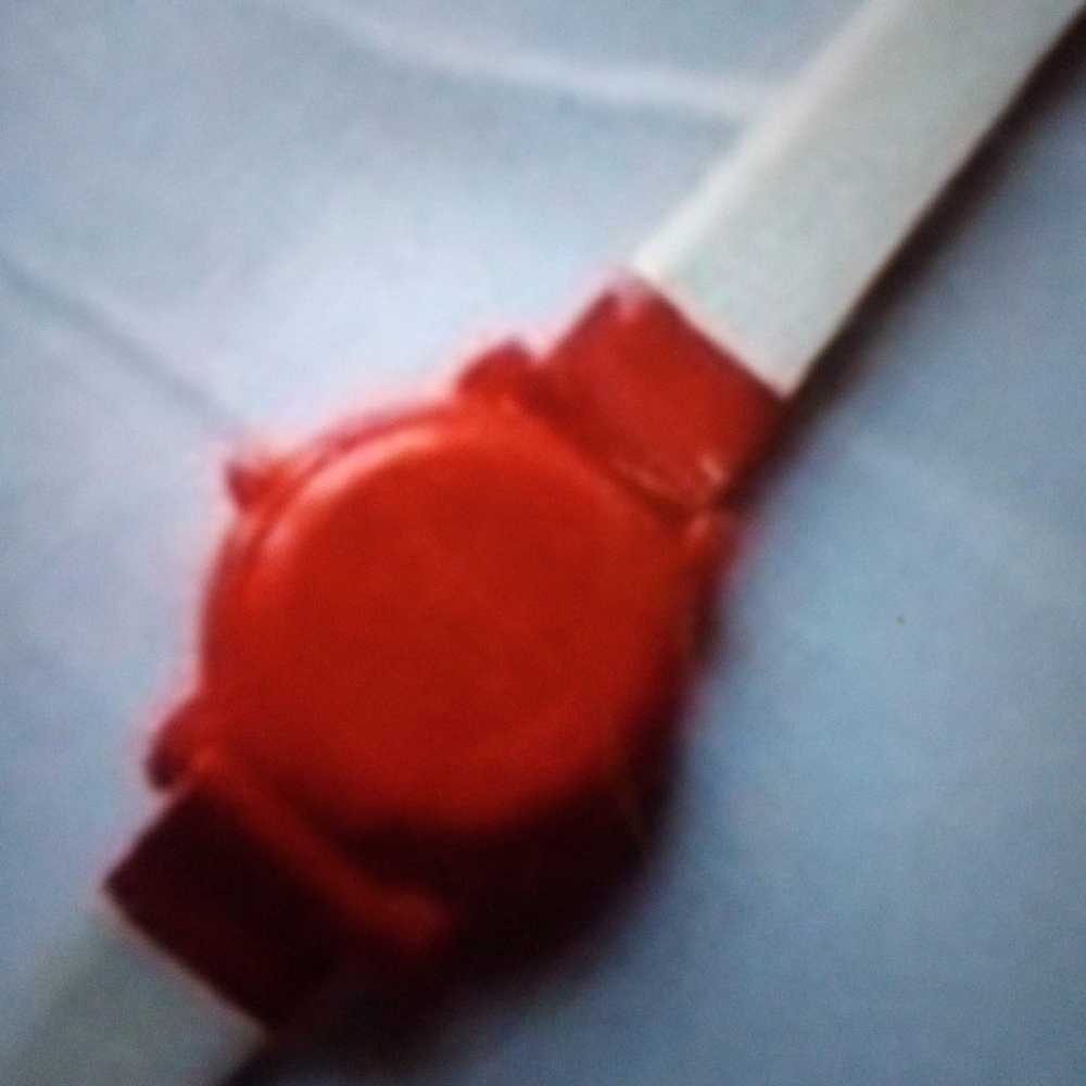 red leather Vtg Lorus Mickey Watch - image 2