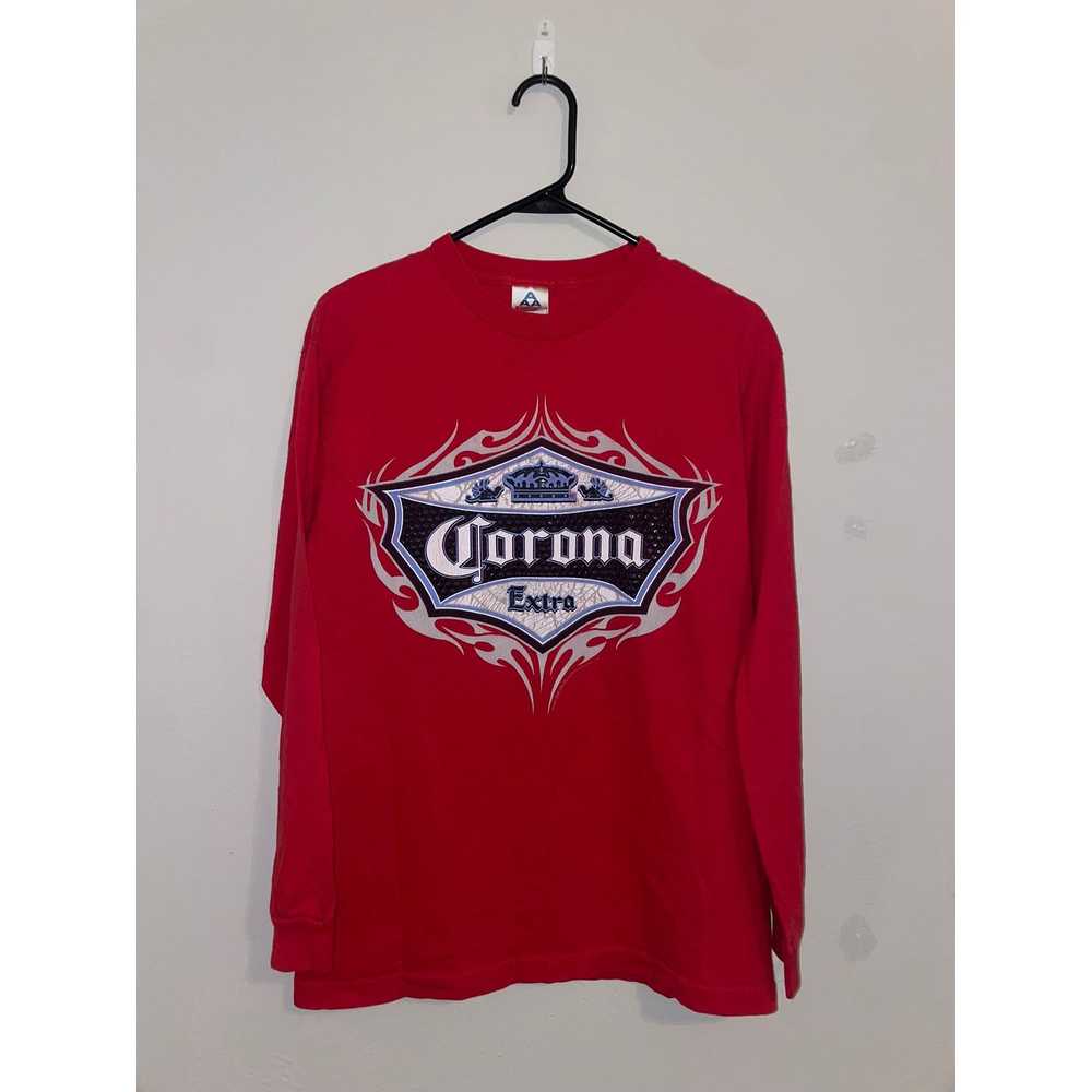 Alstyle 2005 Corona Extra Beer Alcohol Red Long S… - image 1