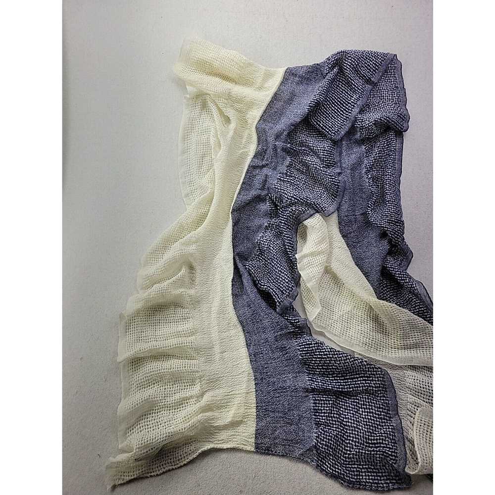 Blend Claudia Nichole White Blue Open-Knit Rectan… - image 3