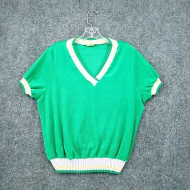 Sears VINTAGE Sears Sweater Womens XL Green V Neck