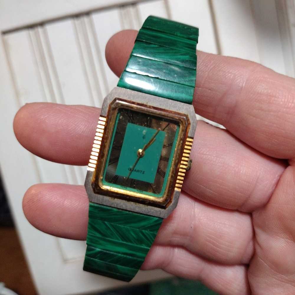 Vintage womans Malachite selectime gold - image 1