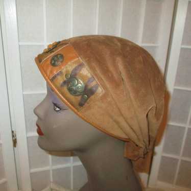 vintage hand crafted suede/leather Hat - image 1