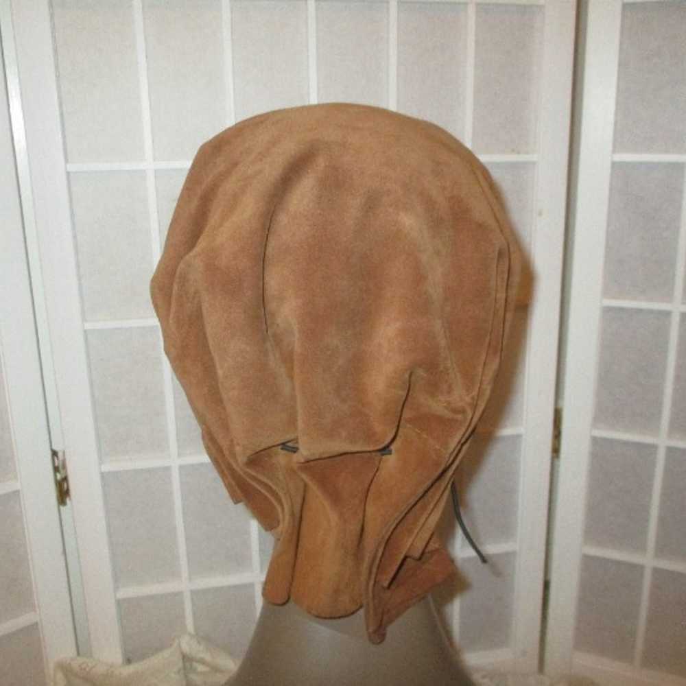 vintage hand crafted suede/leather Hat - image 4