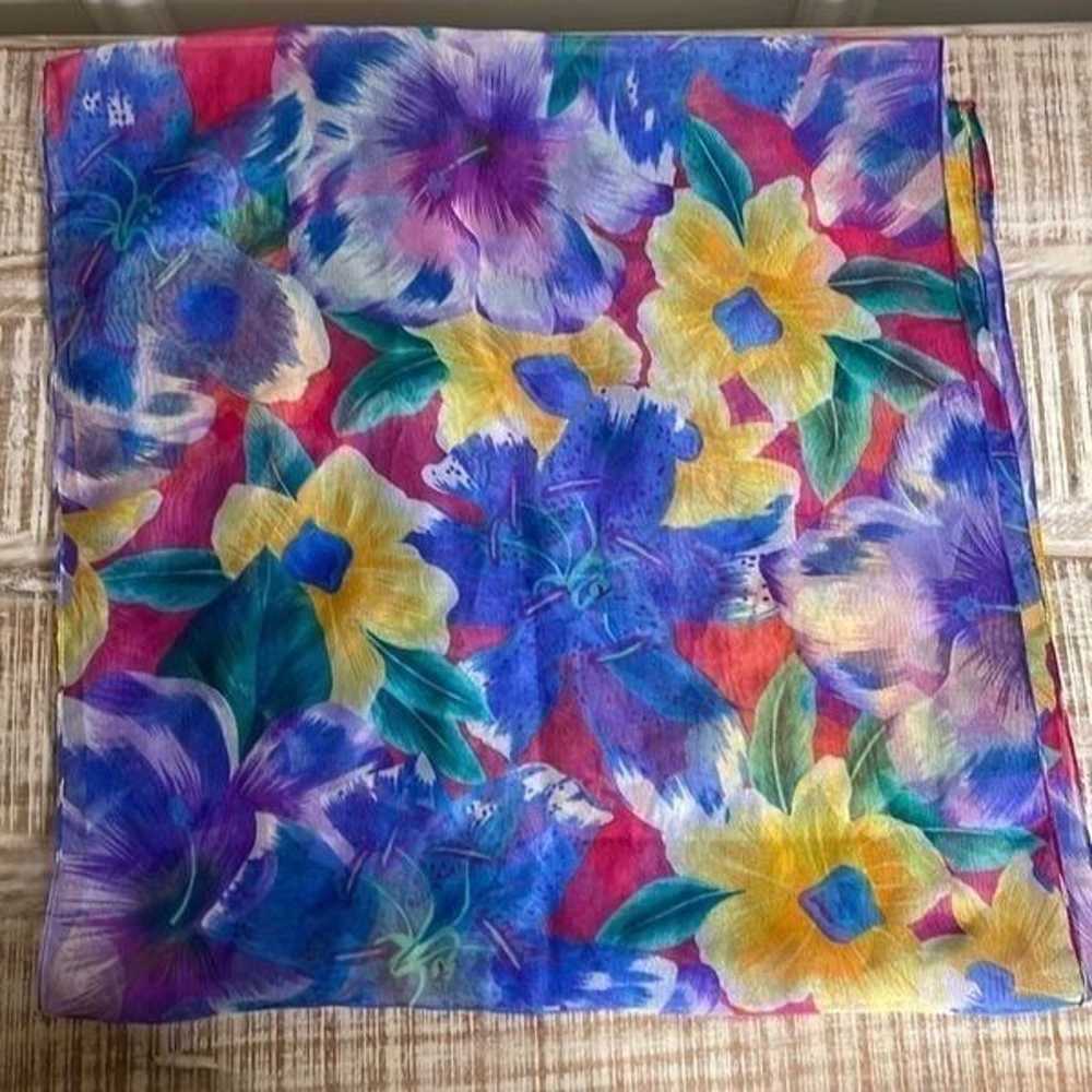 Echo Vintage Cotton Floral Scarf - image 2