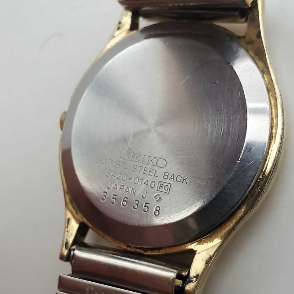 RARE Seiko Unisex JAPAN Vintage 1983 Gold P BAND … - image 6