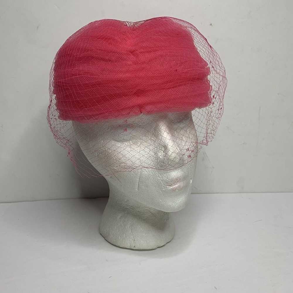 Vintage Loffell Hot Pink Tulle With Mesh Ladies H… - image 1