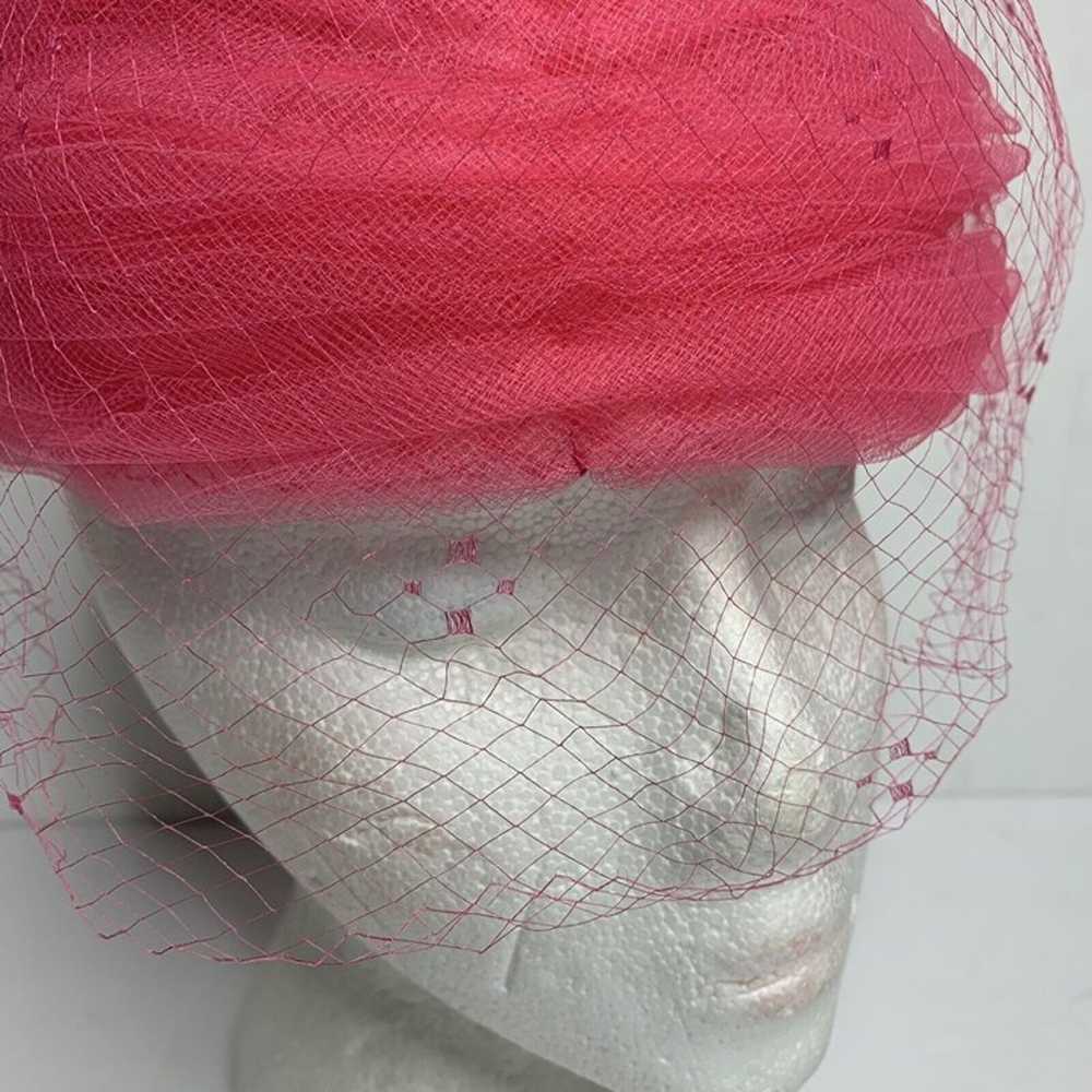 Vintage Loffell Hot Pink Tulle With Mesh Ladies H… - image 2