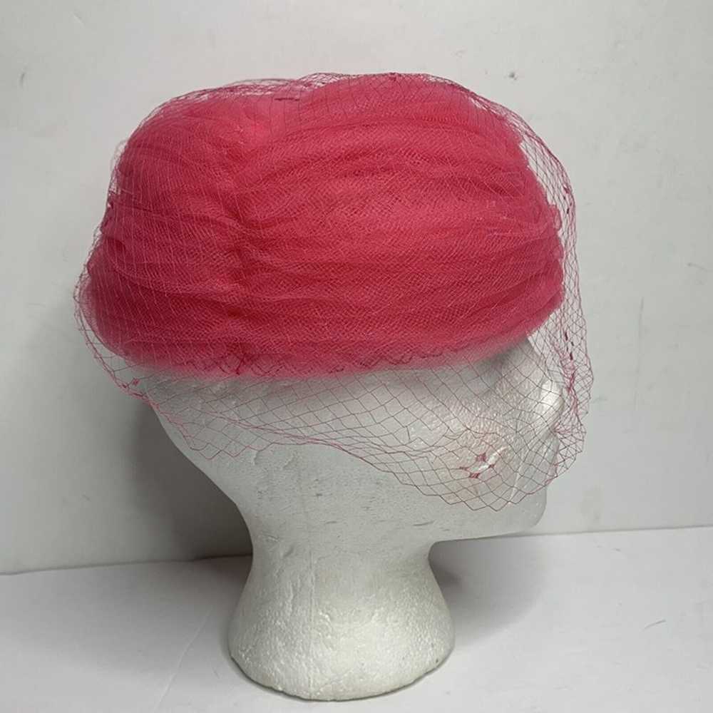 Vintage Loffell Hot Pink Tulle With Mesh Ladies H… - image 3