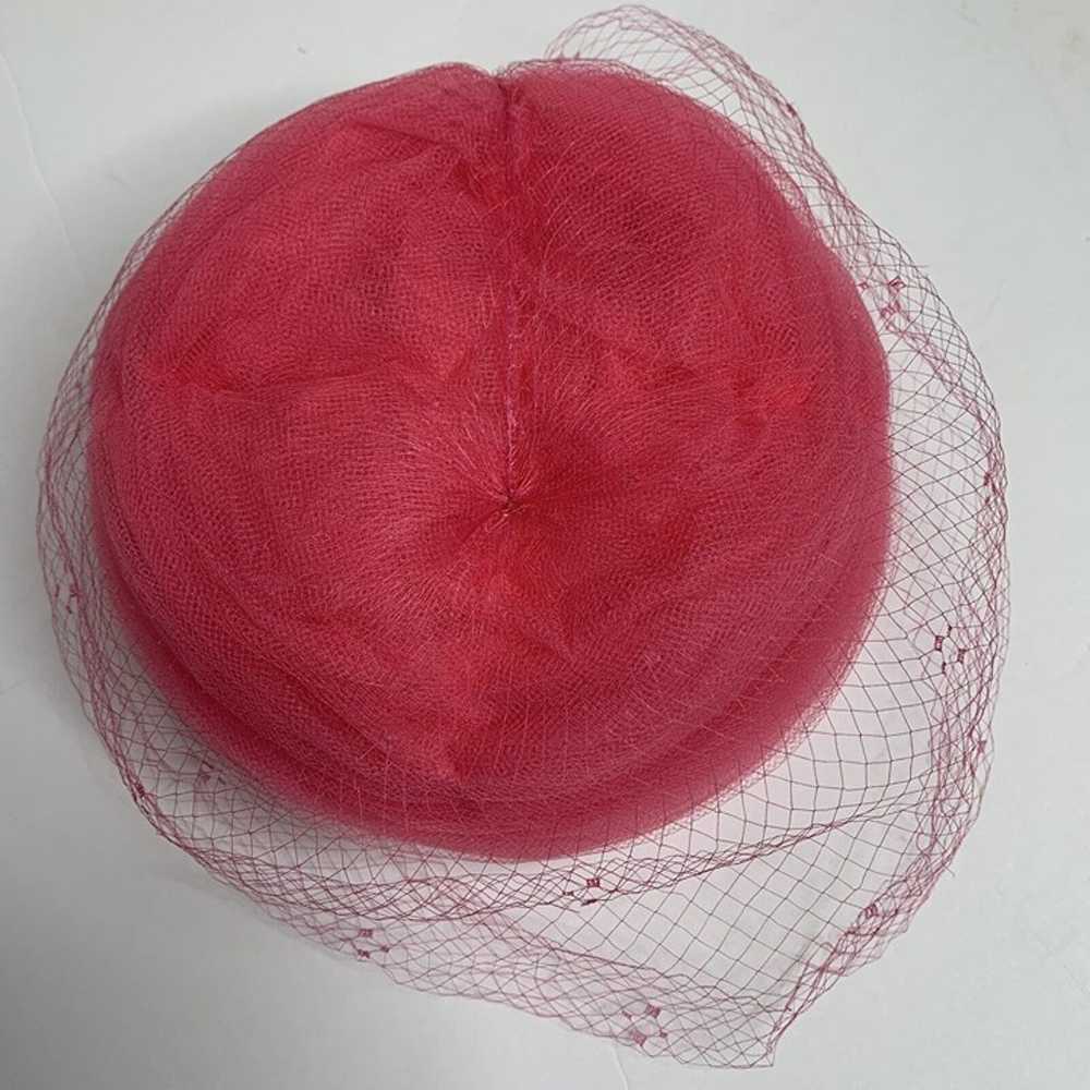 Vintage Loffell Hot Pink Tulle With Mesh Ladies H… - image 6