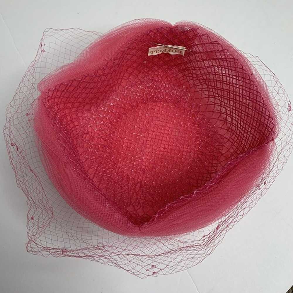 Vintage Loffell Hot Pink Tulle With Mesh Ladies H… - image 7