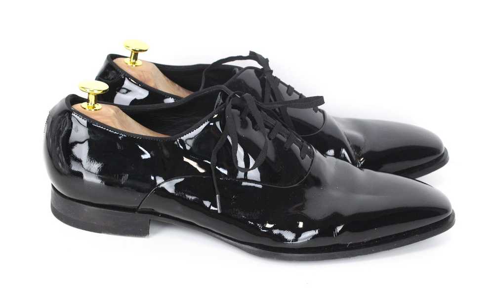 Suitsupply EU44 Black Lacquered Leather Low-Top F… - image 5