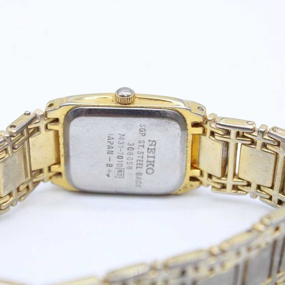 Vintage Seiko Watch Womens Gold Tone Stainless St… - image 8