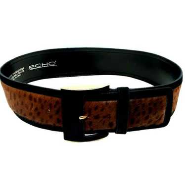 Echo Calf Hair Cheetah Print Wide Belt - image 1