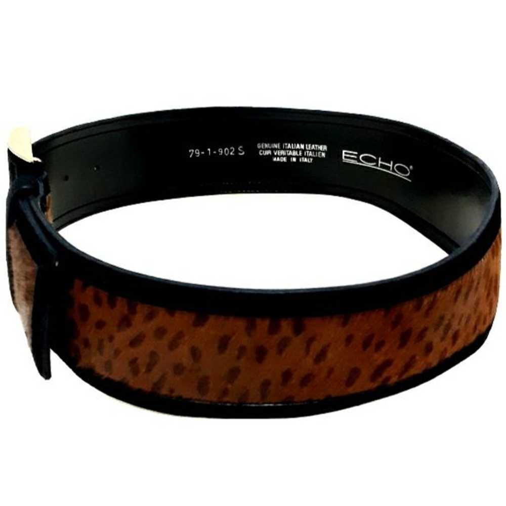 Echo Calf Hair Cheetah Print Wide Belt - image 2