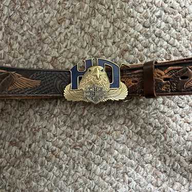 Harley Davidson Vintage Leather Top Grain Belt an… - image 1