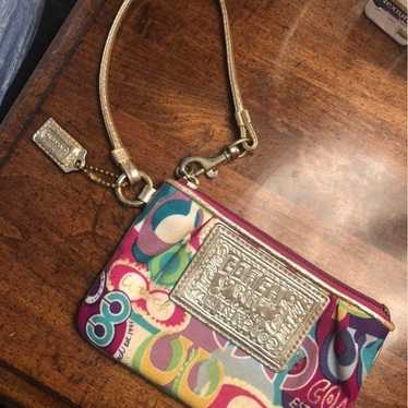 Rare vintage coach poppy wristlet - image 1