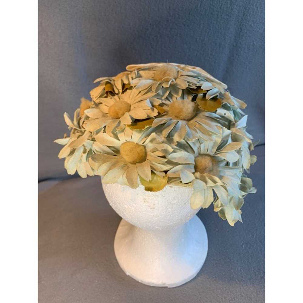 Ladies Daisy Flower Hat with Velvet Bow and Trim … - image 8